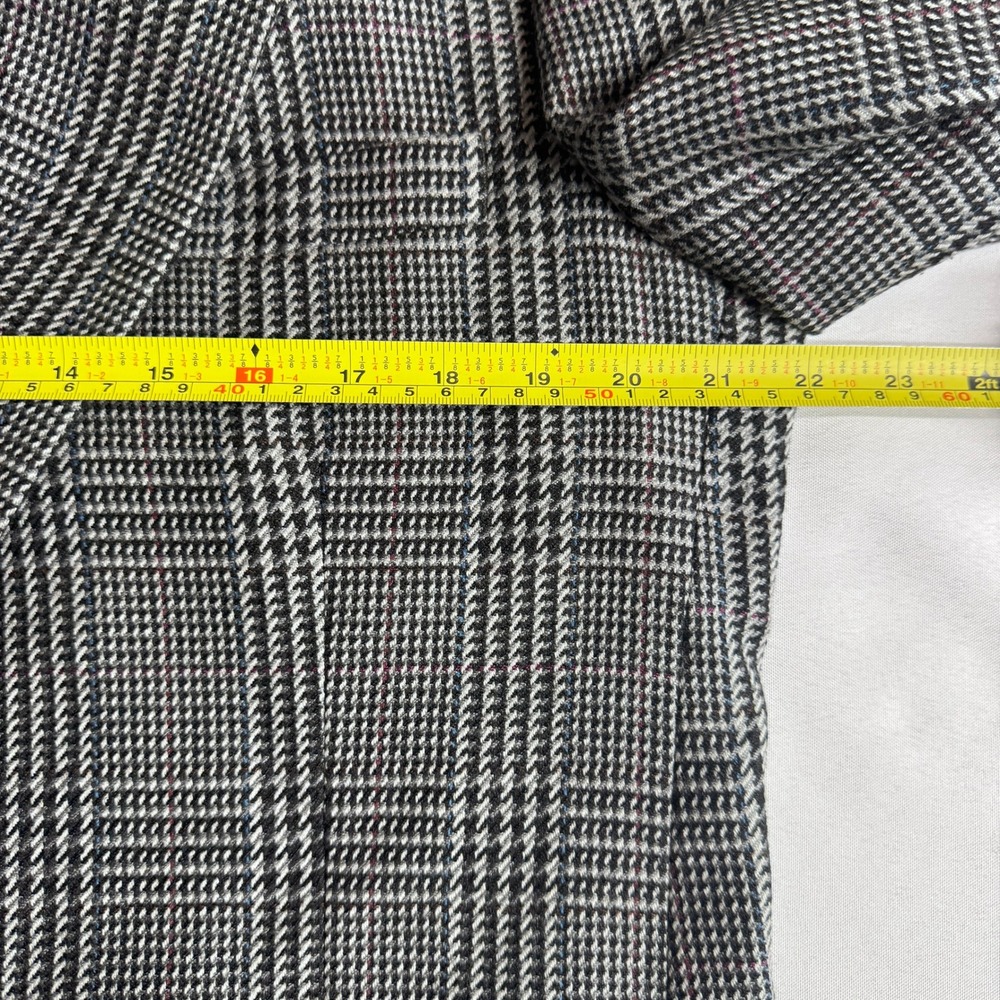 Burberrys Blazer Men 44L Grey Glen Plaid Sport Coat Vintage Dark Academia Luxury - Picture 8 of 16